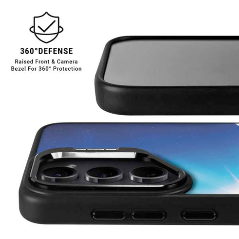 View of a Planet as it Looms in Close Orbit and with Rings Galaxy S25 Kickstand Case